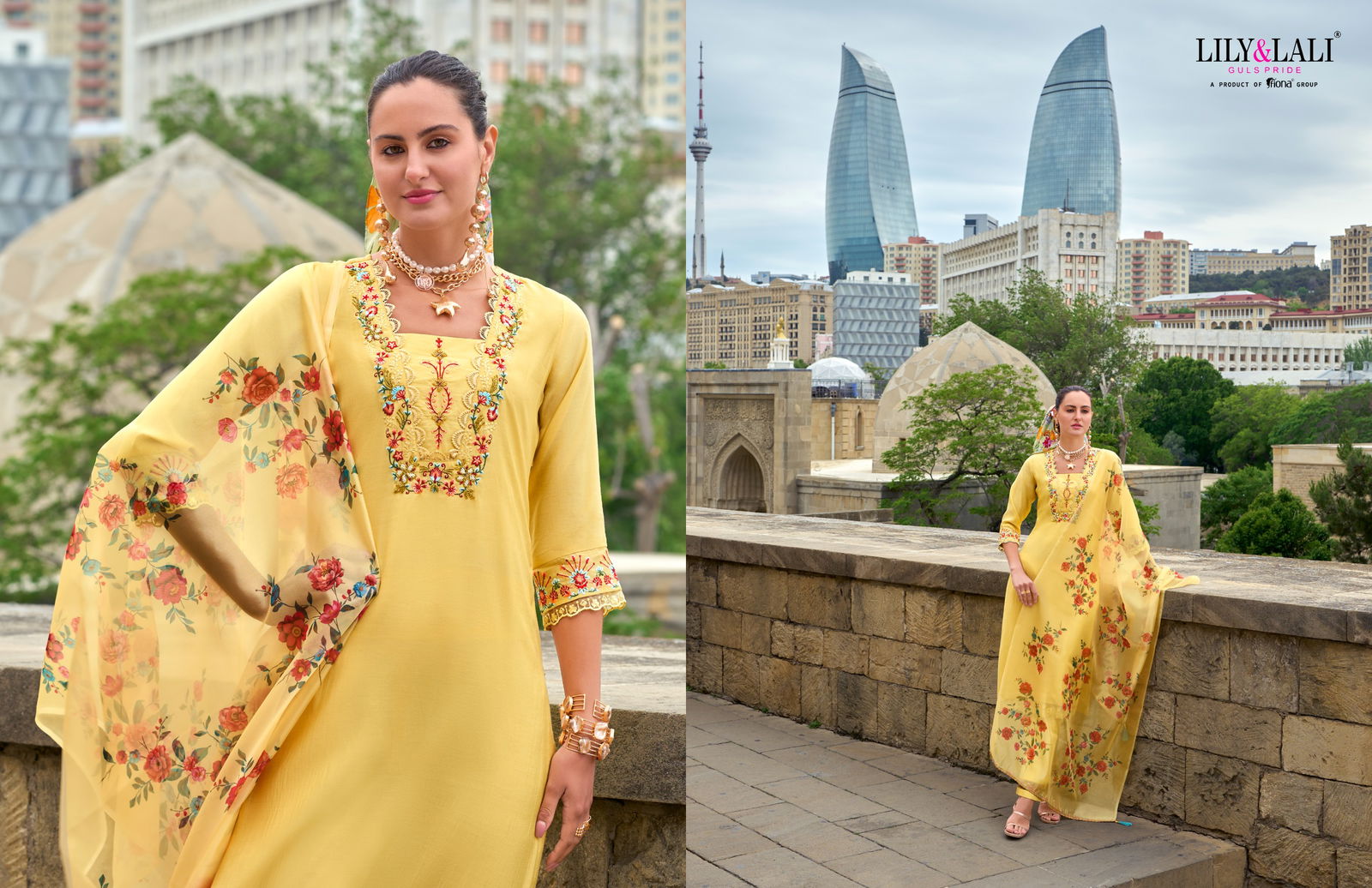 Mahra By Lily And Lali Embroidery Hand Work Designer Kurti With Bottom Dupatta Wholesalers In Delhi